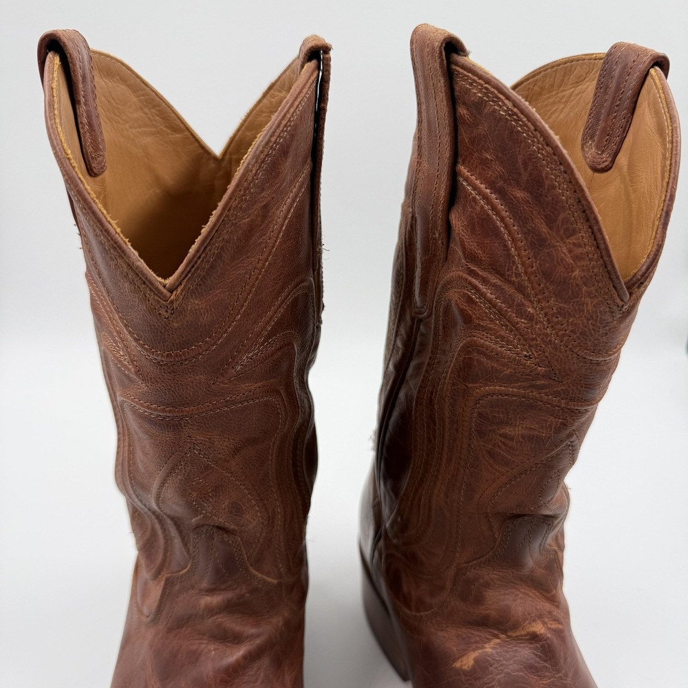 Tecovas Western Boots Mens Size 9D Brown Leather Cowboy Round Toe Pull On 1000 - Picture 7 of 16